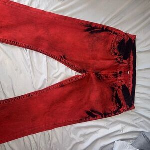 True Religion Red and Black Men Pants